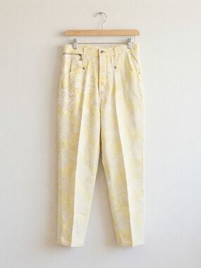 GITANO Vintage Yellow White Floral Print High Rise Tapered Pants Size 12